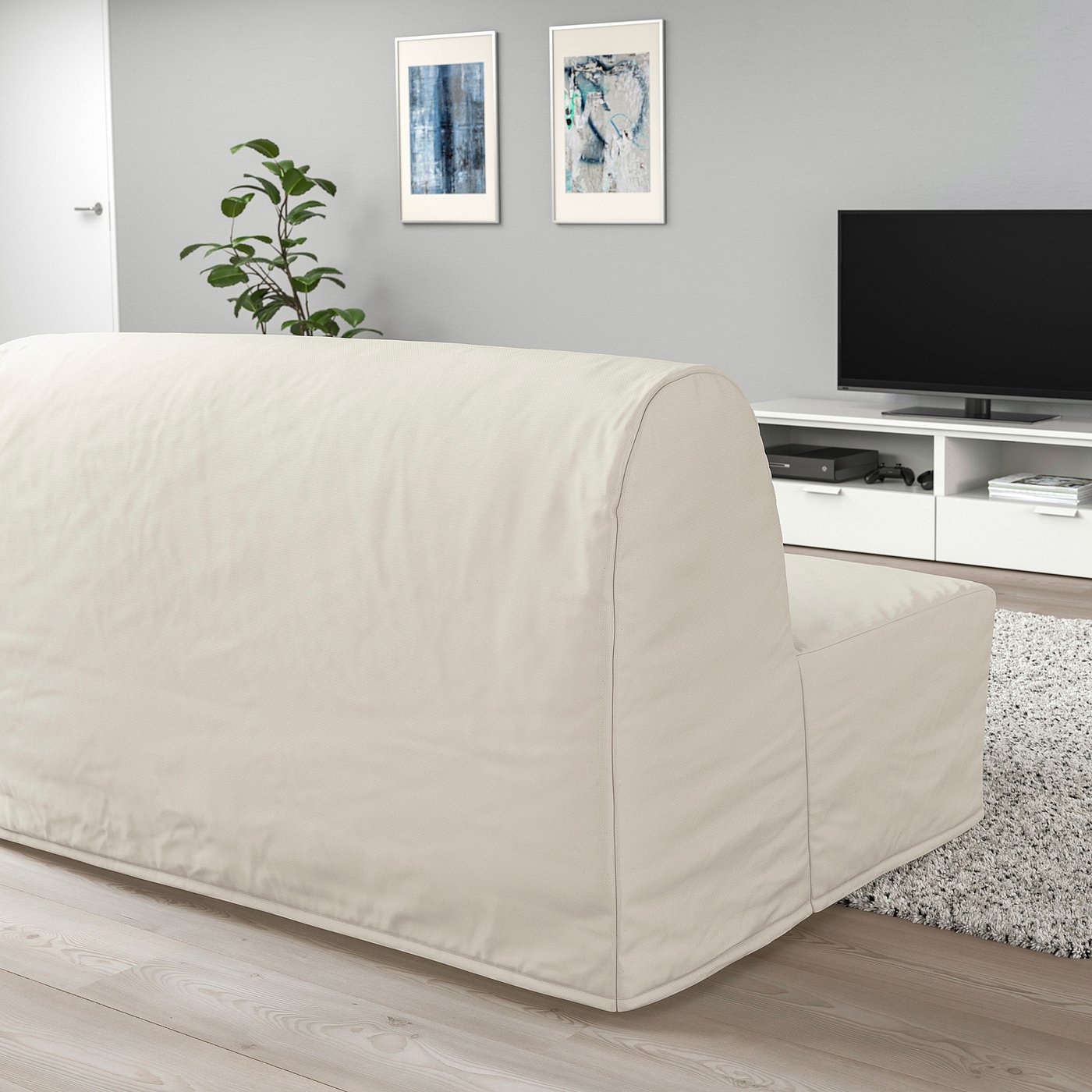 LYCKSELE HÅVET 2-seat sofa-bed, Ransta natural - IKEA