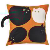 MÄVINN Cushion cover, cat pattern orange, 50x50 cm