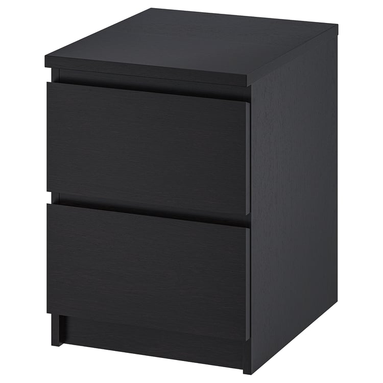 MALM chest of 2 drawers, black-brown, 40x55 cm - IKEA