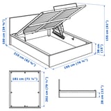 MALM Ottoman bed, white, 180x200 cm