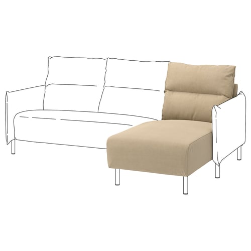 MANNARP Cover for chaise longue, Saxemara grey-beige