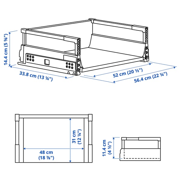 MAXIMERA Drawer, medium, white, 60x37 cm