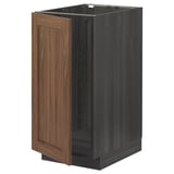 METOD Base cab f sink/waste sorting, black Enköping/brown walnut effect, 40x60 cm
