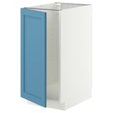 METOD Base cab f sink/waste sorting, white/Lerhyttan blue, 40x60 cm