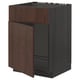 METOD Base cabinet f sink w door/front, black/Sinarp brown, 60x60 cm