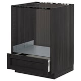 METOD Base cabinet for oven with drawer, black/Lerhyttan black stained, 60x60 cm