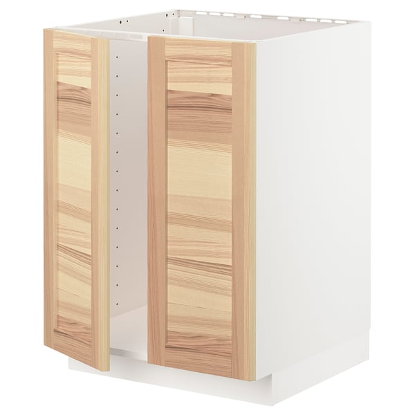 Metod خزانة قاعدة للحوض بابين أبيض Torhamn رماد Ikea