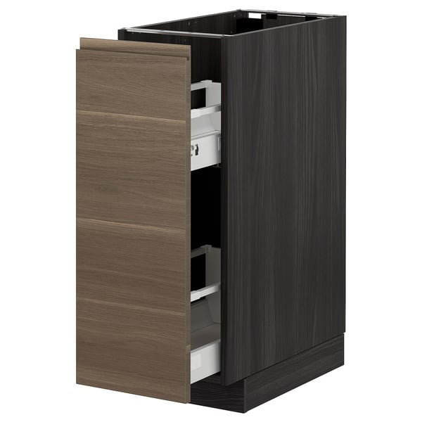 Metod خزانة قاعدية أدوات تثبيت داخلية أسود Voxtorp شكل خشب الجوز Ikea