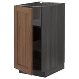 METOD Base cabinet with shelves, black Enköping/brown walnut effect, 40x60 cm