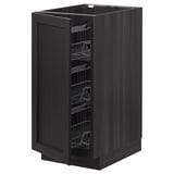 METOD Base cabinet with wire baskets, black/Lerhyttan black stained, 40x60 cm