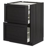 METOD Base cb 2 frnts/2 low/1 md/1 hi drw, black/Lerhyttan black stained, 60x60 cm