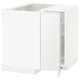METOD Corner base cabinet with carousel, white/Voxtorp matt white, 88x88 cm