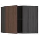 METOD Corner wall cabinet with shelves, black/Sinarp brown, 68x60 cm