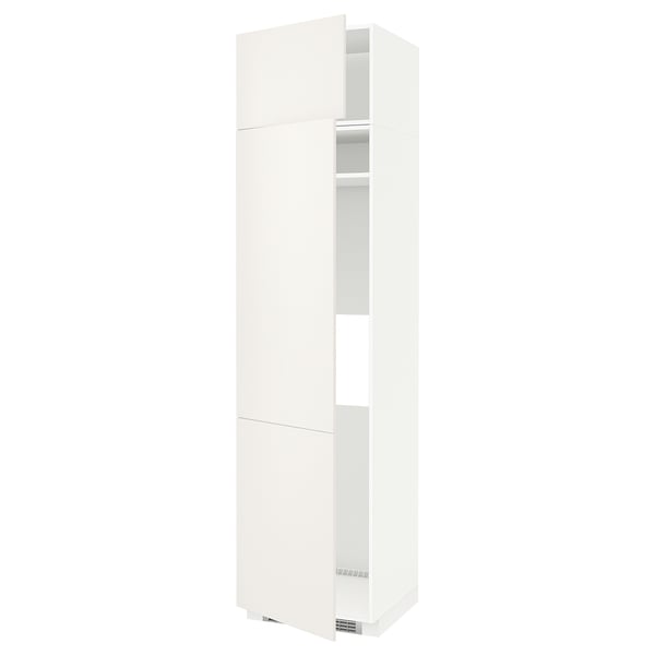 METOD Hi cab f fridge or freezer w 2 drs, white/Veddinge white, 60x60x240 cm