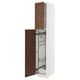 METOD High cabinet with cleaning interior, white Enköping/brown walnut effect, 40x60x220 cm