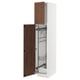 METOD High cabinet with cleaning interior, white Enköping/brown walnut effect, 40x60x200 cm