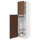 METOD High cabinet with cleaning interior, white Enköping/brown walnut effect, 60x60x220 cm