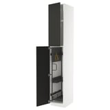 METOD High cabinet with cleaning interior, white/Nickebo matt anthracite, 40x60x240 cm