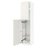 METOD High cabinet with cleaning interior, white/Veddinge white, 60x60x240 cm