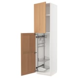 METOD High cabinet with cleaning interior, white/Vedhamn oak, 60x60x240 cm