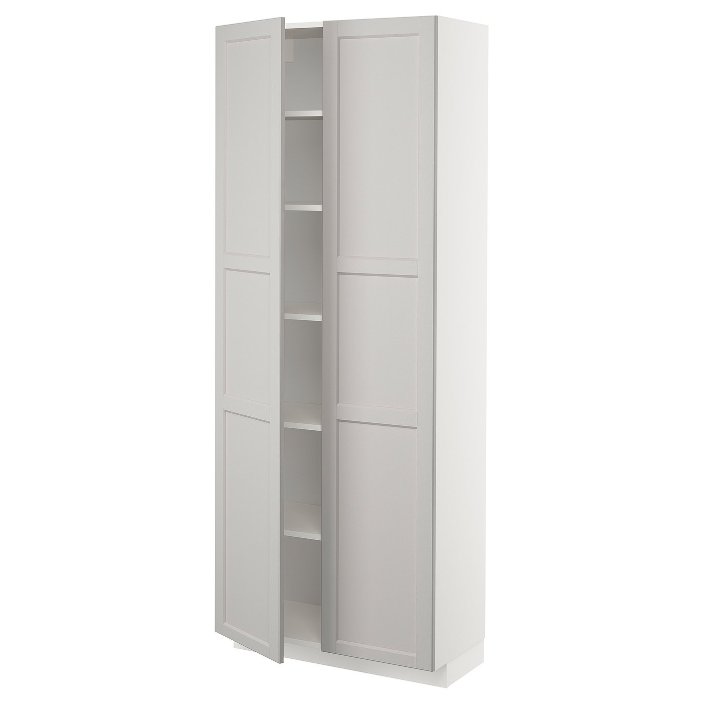 METOD High with shelves white, Lerhyttan light grey IKEA