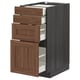 METOD / MAXIMERA Base cab 4 frnts/4 drawers, black Enköping/brown walnut effect, 40x60 cm