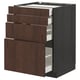 METOD / MAXIMERA Base cab 4 frnts/4 drawers, black/Sinarp brown, 60x60 cm
