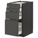 METOD / MAXIMERA Base cab 4 frnts/4 drawers, black/Voxtorp dark grey, 40x60 cm