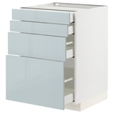 METOD / MAXIMERA Base cab 4 frnts/4 drawers, white/Kallarp light grey-blue, 60x60 cm