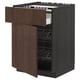 METOD / MAXIMERA Base cab f hob/drawer/2 wire bskts, black/Sinarp brown, 60x60 cm