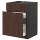 METOD / MAXIMERA Base cab f sink+3 fronts/2 drawers, black/Sinarp brown, 60x60 cm