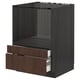 METOD / MAXIMERA Base cabinet f combi micro/drawers, black/Sinarp brown, 60x60 cm