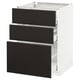 METOD / MAXIMERA Base cabinet with 3 drawers, white/Kungsbacka anthracite, 60x60 cm