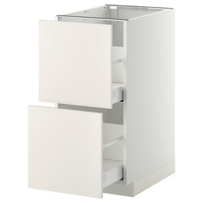 METOD / MAXIMERA Base cb 2 fronts/2 high drawers, white/Veddinge white, 40x60 cm