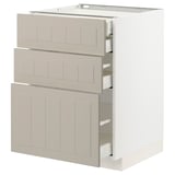 METOD / MAXIMERA Base cb 3 frnts/2 low/1 md/1 hi drw, white/Stensund beige, 60x60 cm