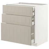 METOD / MAXIMERA Base cb 3 frnts/2 low/1 md/1 hi drw, white/Stensund beige, 80x60 cm