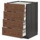 METOD / MAXIMERA Base cb 4 frnts/2 low/3 md drwrs, black Enköping/brown walnut effect, 60x60 cm