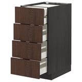 METOD / MAXIMERA Base cb 4 frnts/2 low/3 md drwrs, black/Sinarp brown, 40x60 cm