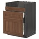METOD / MAXIMERA Base cb f HAVSEN snk/3 frnts/2 drws, black Enköping/brown walnut effect, 60x60 cm