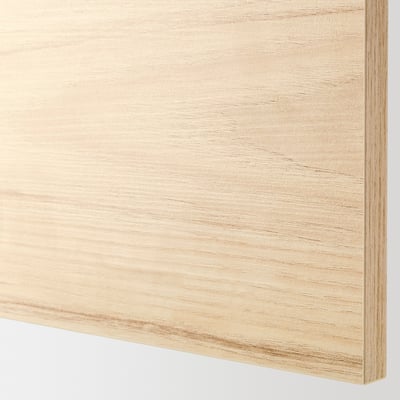 Light wooden panel, smooth and well-finished. Close-up shows natural grain texture and quality craftsmanship.