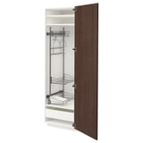 METOD / MAXIMERA High cabinet with cleaning interior, white/Sinarp brown, 60x60x200 cm