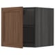 METOD Top cabinet for fridge/freezer, black Enköping/brown walnut effect, 60x60 cm