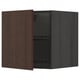 METOD Top cabinet for fridge/freezer, black/Sinarp brown, 60x60 cm