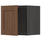 METOD Wall cabinet, black Enköping/brown walnut effect, 40x40 cm