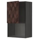 METOD Wall cabinet for microwave oven, black Hasslarp/brown patterned, 60x100 cm