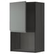 METOD Wall cabinet for microwave oven, black/Voxtorp dark grey, 60x100 cm