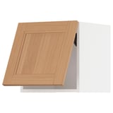 METOD Wall cabinet horizontal w push-open, white/Vedhamn oak, 40x40 cm