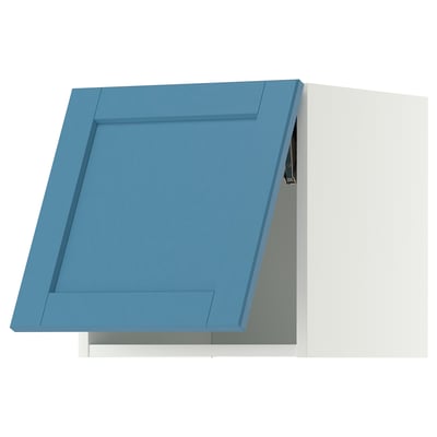 METOD Wall cabinet horizontal, white/Lerhyttan blue, 40x40 cm