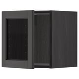 METOD Wall cabinet with glass door, black/Lerhyttan black stained, 40x40 cm
