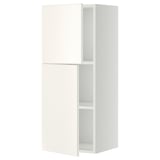 METOD Wall cabinet with shelves/2 doors, white/Veddinge white, 40x100 cm